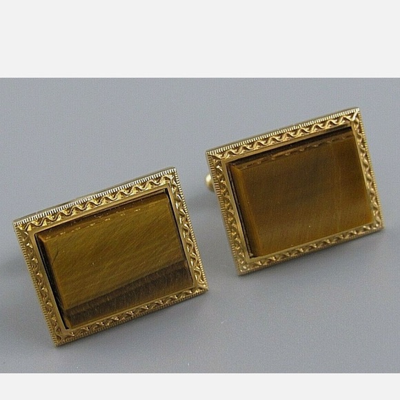 Other - Vintage 1980s Tiger Eye cufflinks- Mint condition